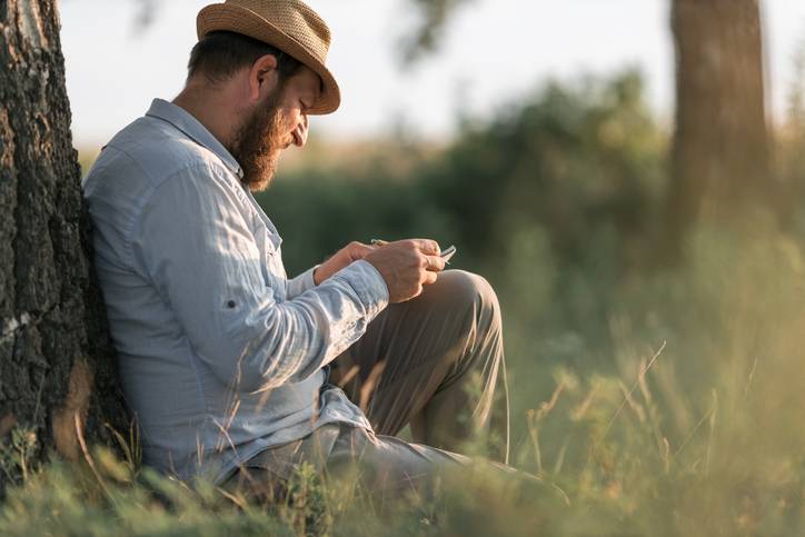 mindfulness meditation in the woods