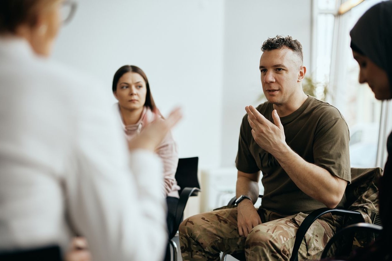 Man talking to group