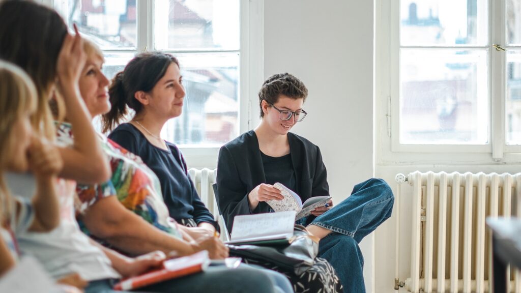 Group therapy session in a circle as part of a comprehensive alcohol use disorder treatment program